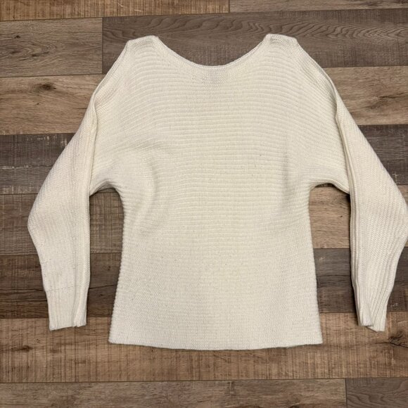 Staccato Sweaters - Staccato White Women's Sweater Open-Shoulder